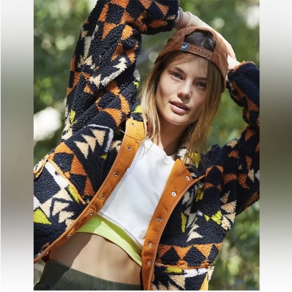 Free People hit the slopes jacket night sky print small